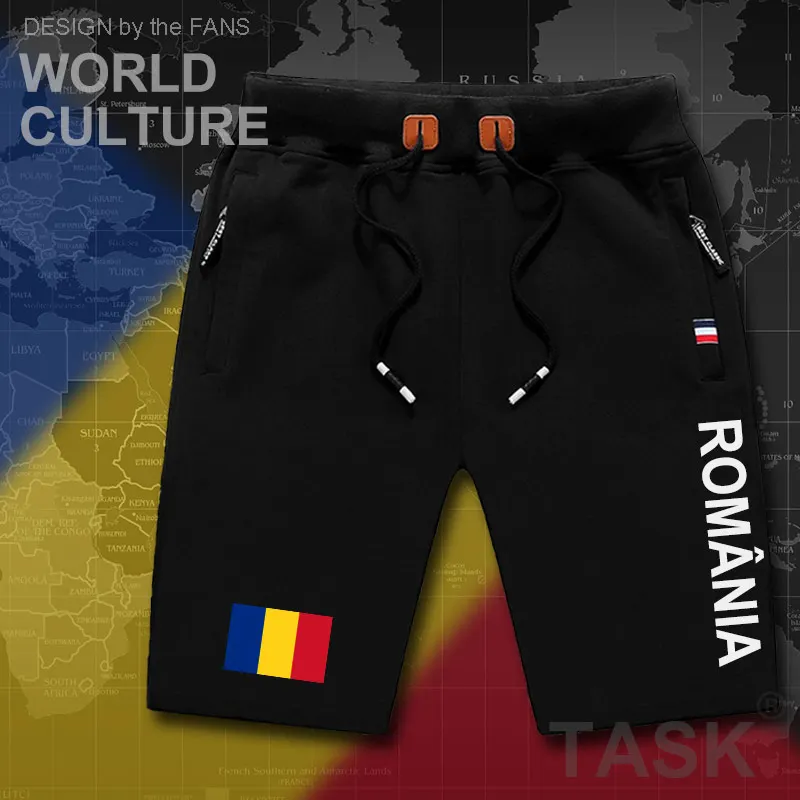 Romania Romanian ROU mens shorts beach man men's board shorts flag workout zipper pocket sweat bodybuilding 2017 cotton brand