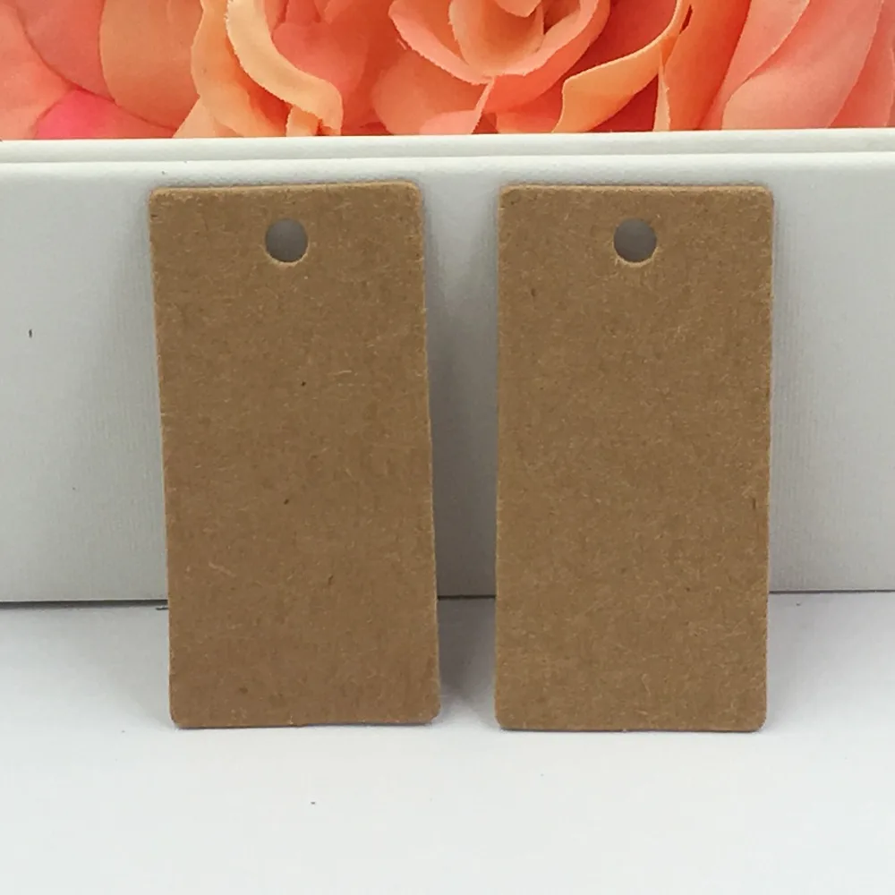 Black Rectangle Blank Gift Tags Price Jewelry Hang Tag DIY Accept Custom Kraft Paper Clothing Label Tags 4x2cm 50Pcs/Lot