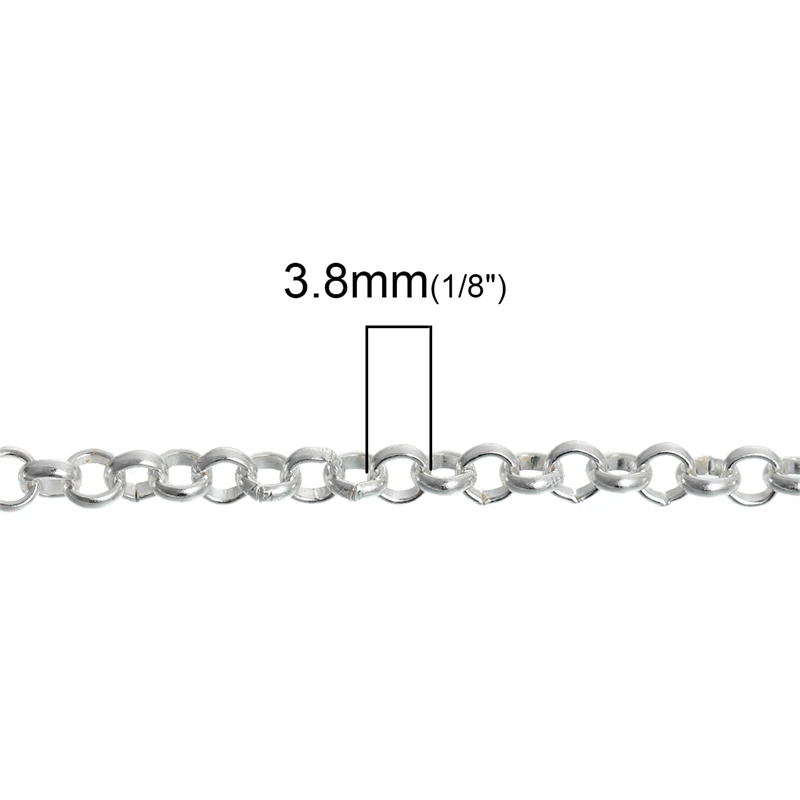 DoreenBeads 400cm 실버 색상 링크 체인 결과 3*4mm (B02480), 이우