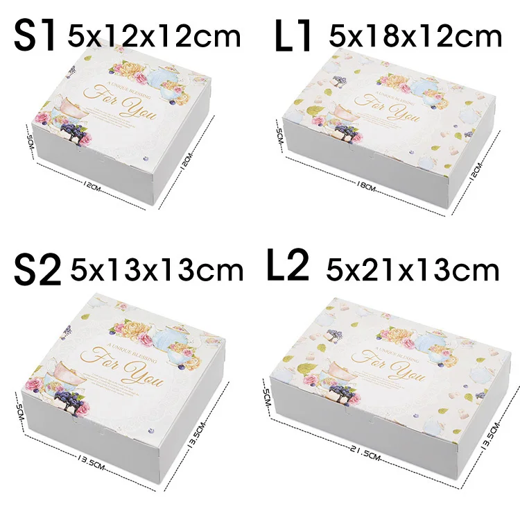 10pcs Vintage Wedding Gift Box Flower Kraft Paper Cake Party Birthday Packaging Maccaron Floral Cupcake Bags