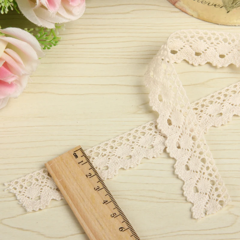 10 yard/lot Cotton Lace Trim Abbigliamento Nastro Decorativo Casa Cucito FAI Da TE Mestieri di Nozze Decorazione del merletto fatto a mano