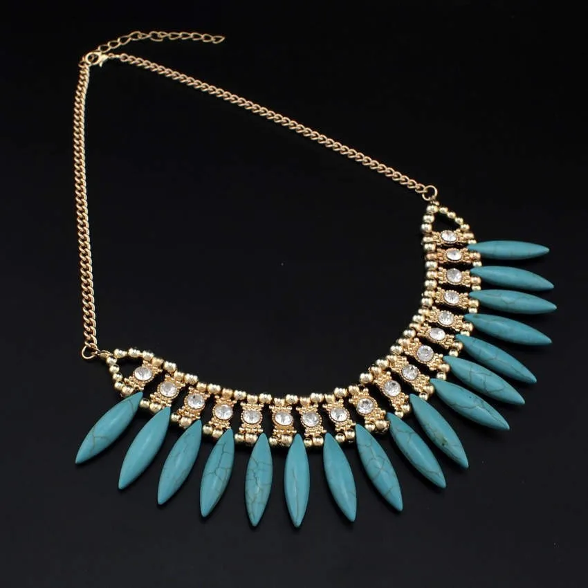 UKEN Fashion Jewelry Rhinestone Accessories Women Bohemia Chokers Necklaces Luxury Resin Collar Statement Necklace