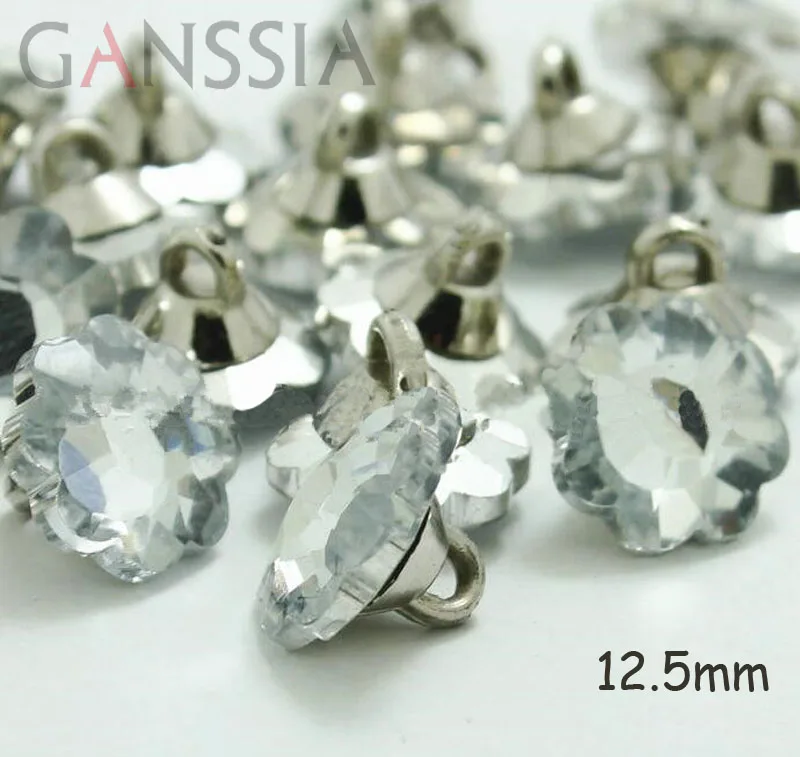 10pcs/lot Size:12.5mm Good Quality Transparent Crystal Shirt Button Dress Button for Garments Sewing (ss-68-2)