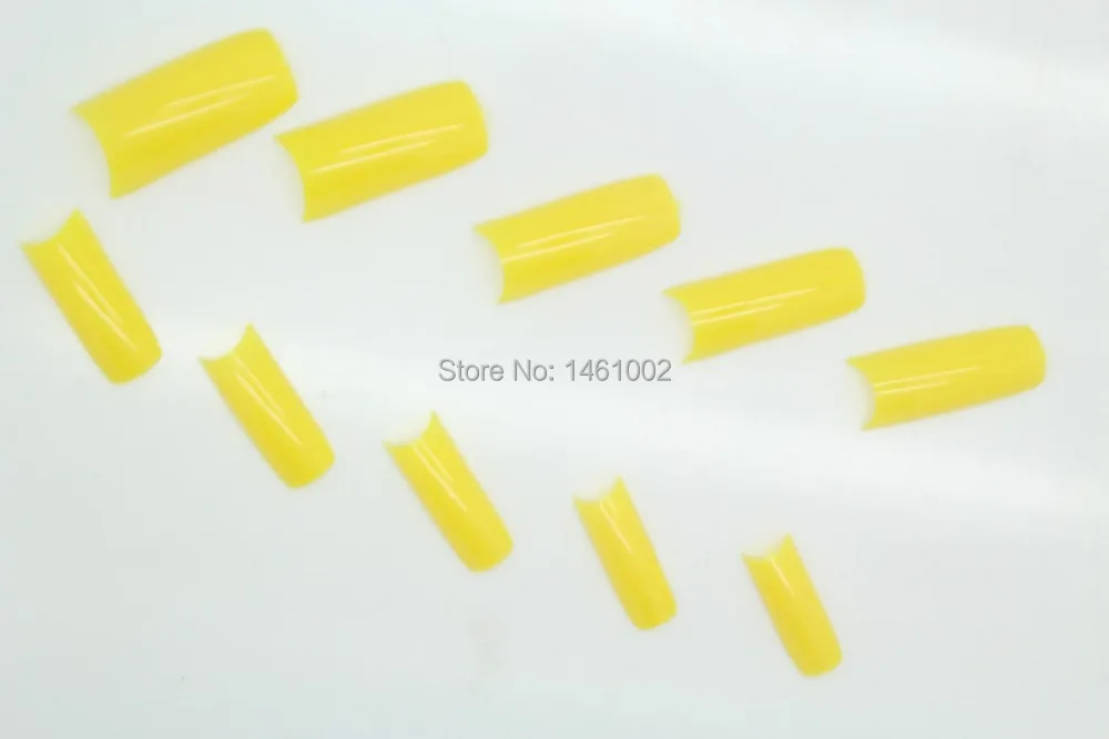 500pcs/lot yellow color  false nails women artificial acrylic metal nail tips fake nails fashion design nail beauty yellow