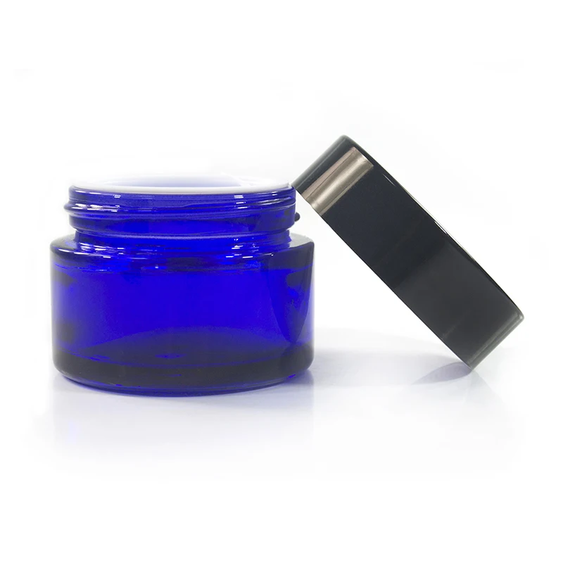 100pcs*50g blue glass jar face cream container glass jar cosmetics packag Cosmetic Face Cream Brown Amber Glass Jars