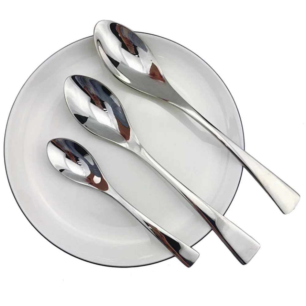 Shiny Luxury Silver Cutlery Stainless Steel Dinnerware Set Coffee Teaspoon Fork Silverware Creative Dinner Set Steak Knife Forks