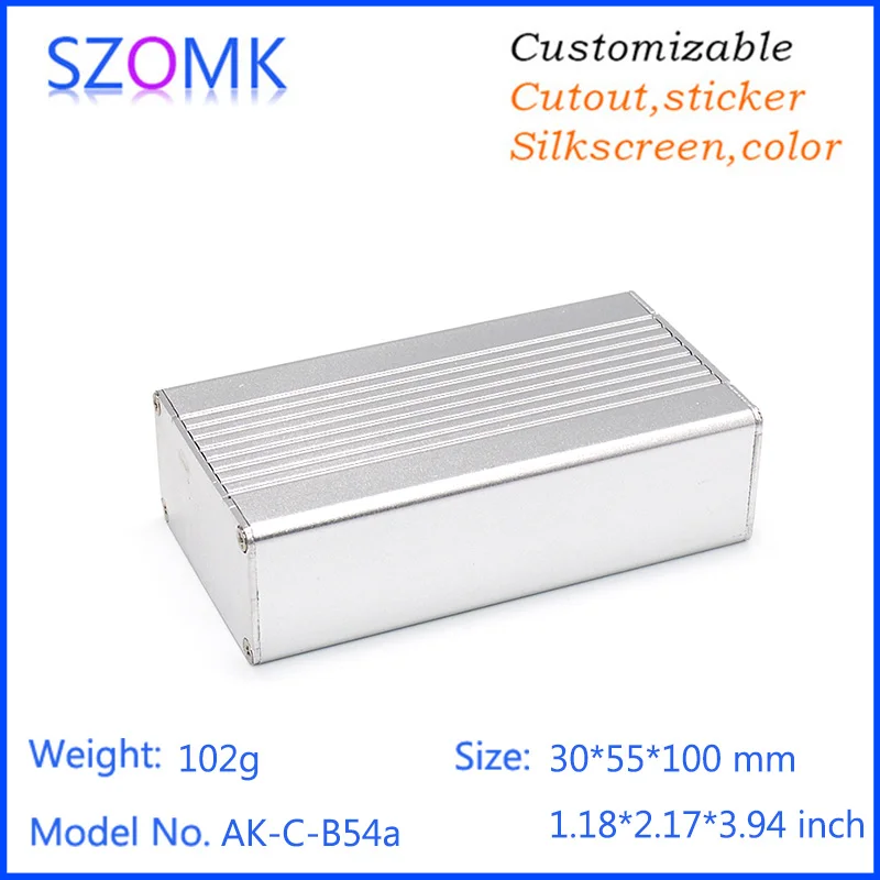 1Piece 30*55*100mm aluminium die casting enclosure box aluminum enclosure for electronic housing extrusion junction box