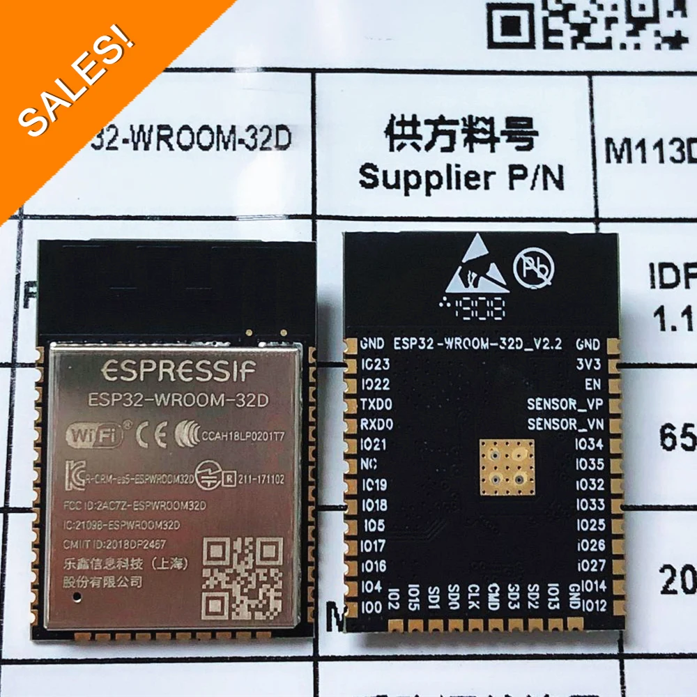 ESP32-WROOM-32D 4MB 8MB 16MB ESP32-WROOM-32D-N8 Flash Memory Wi-Fi+BT+BLE ESP32 Module Espressif Original better RF performance