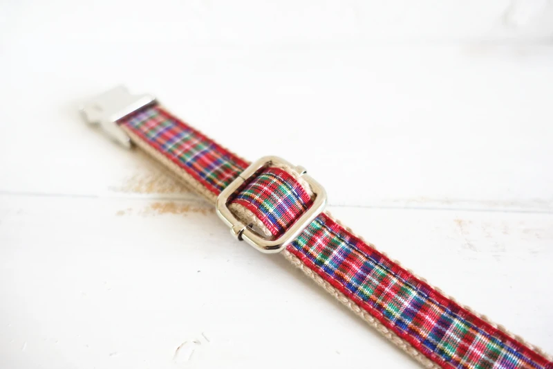 MUTTCO retailing British style collar THE SCOTLAND plaid fashion dog collar 5 sizes