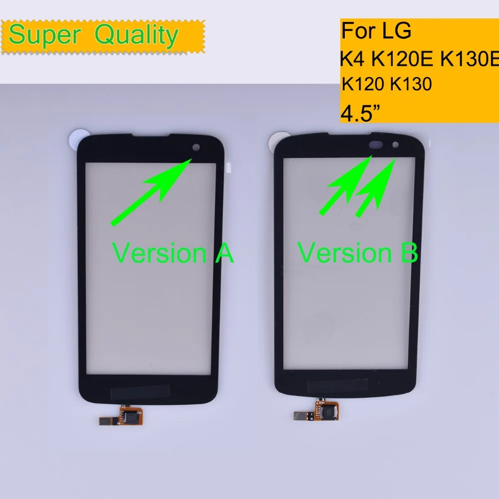 10Pcs/Lot K4 For LG K4 K120 K121 K120E K130 K130E Touch Screen Touch Panel Sensor Digitizer Front Glass Outer Lens Touchscreen