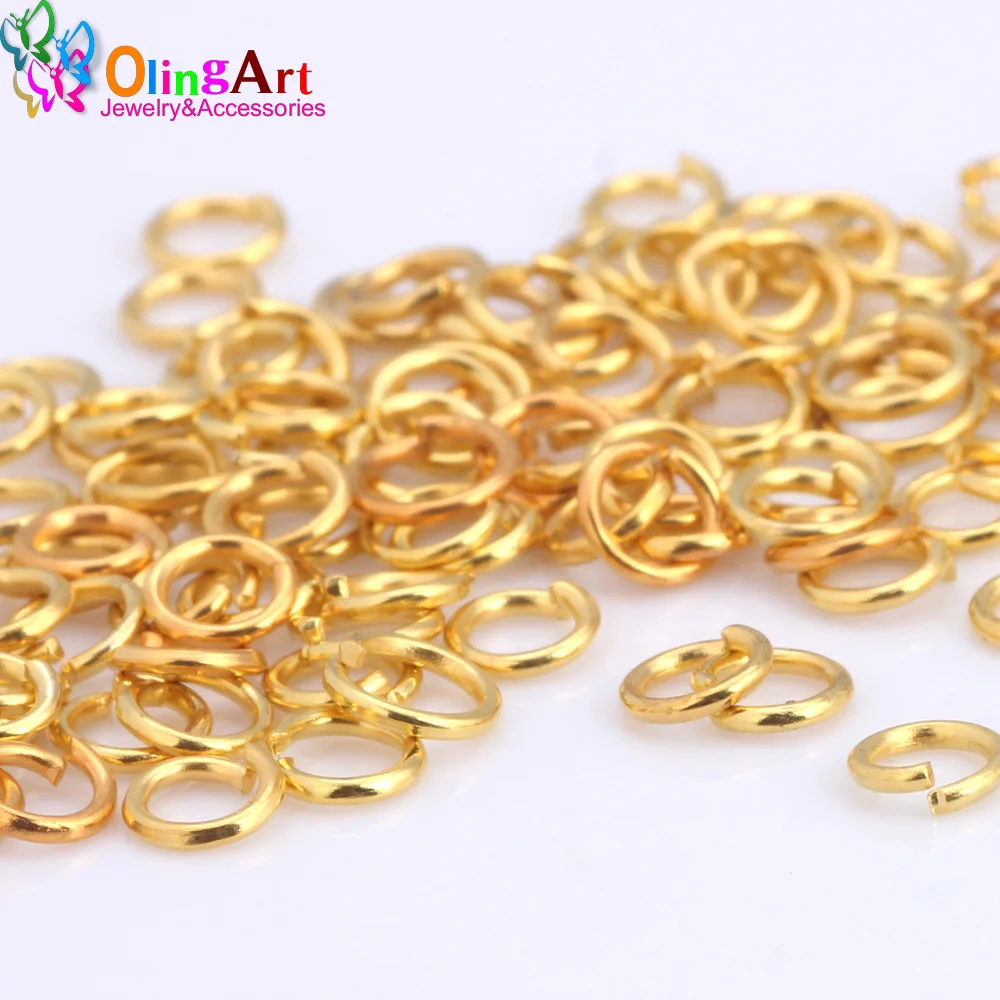 OlingArt Open Jump Ring 4mm/5mm/7mm/8mm link loop Gold DIY Jewelry making Bracelets/Necklaces/Earrings Connector