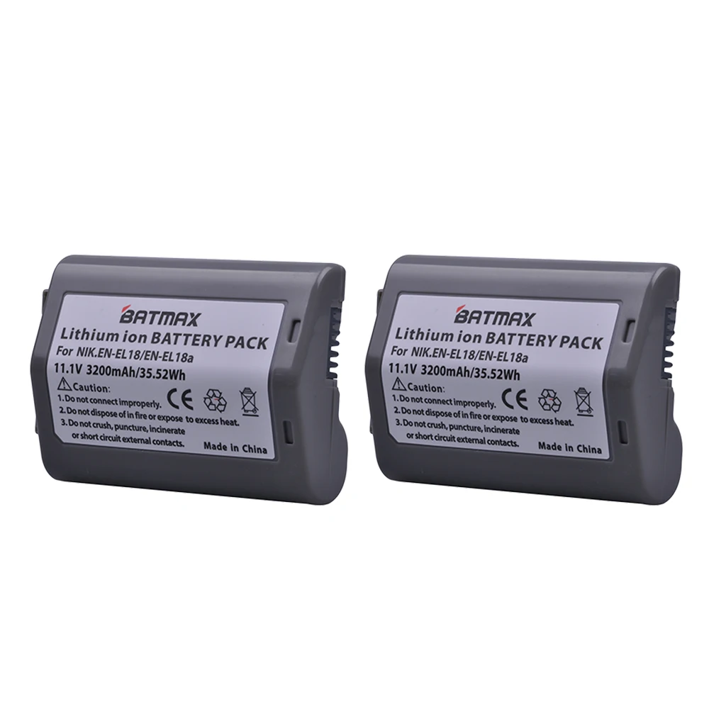 

Batmax 2PCS EN-EL18 EN EL18 ENEL18 Camera Battery for Nikon D4,D4S, D5,Z9 Cameras Nikon MB-D12, D800, D800E Battery Grip