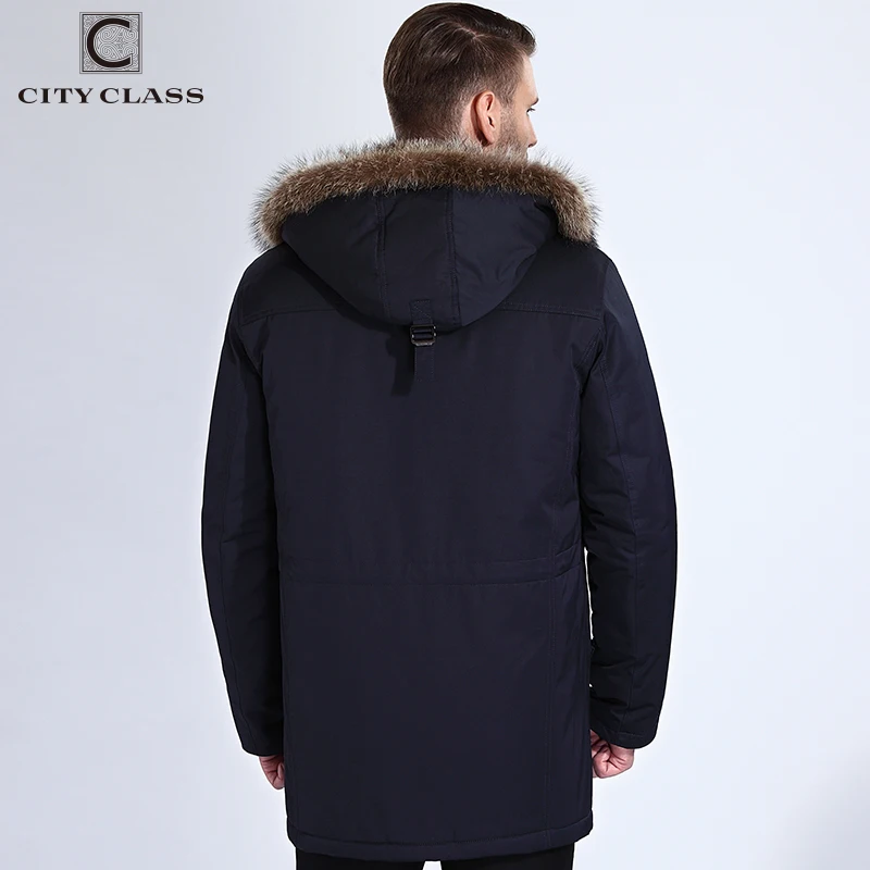City Class Winter Fur Jacket Men Removable Raccoon Hood Long Parka Mens Casual Jackets and Coats Cotton Fabric Camel Wool 17843