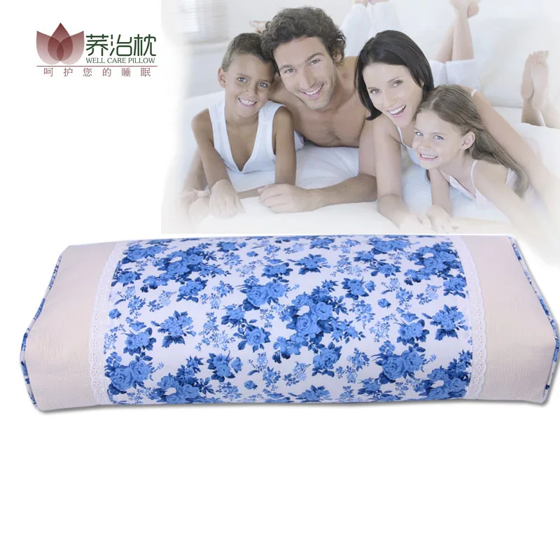 Korean Floral Natural Buckwheat Pillow Cervical Vertebra Health Care Pillow Neck Protecting Pillow Comfortable.