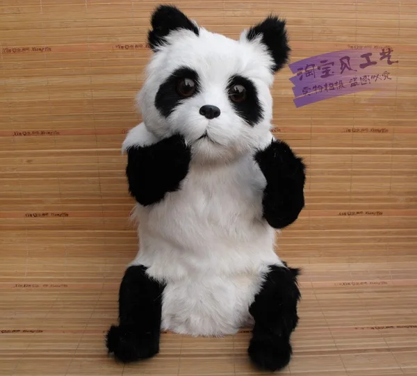 

new simulation sitting panda toy polyethylene&fur white&black panda doll gift about 25x21x38cm 2459