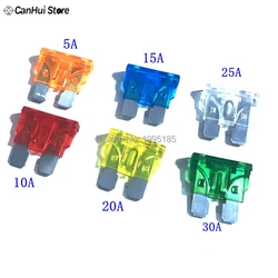 30Pcs Standard Auto Blade Fuse for Car 5 10 15 20 25 30 AMP Each 5pcs Car Fuse Auto Fuse White Yellow Red Blue Orange  Green 10A