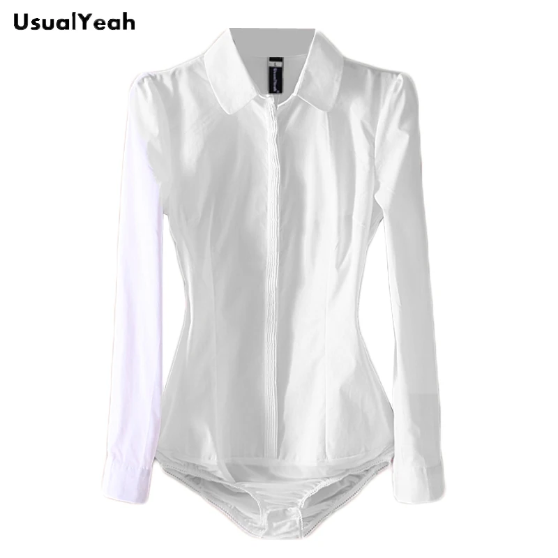 New 2018 Women Body Shirt Blouse Striping Turn-down Collar Formal Long Sleeve Office Work Wear Slim Fit Blue, White SY0289 S-XXL