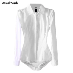 Nouveau 2018 Femmes Corps Chemise Chemisier Rayures Col Rabattu Formel Manches sulfBureau Travail vitation Slim Fit Bleu, Blanc SY0289 S-XXL