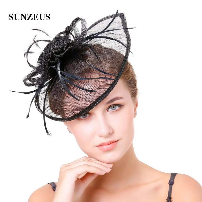 Linen Flowers Women's Hats Feathers Fascinators White Wedding Hair Hats Accessories sombrero mujer boda SH55