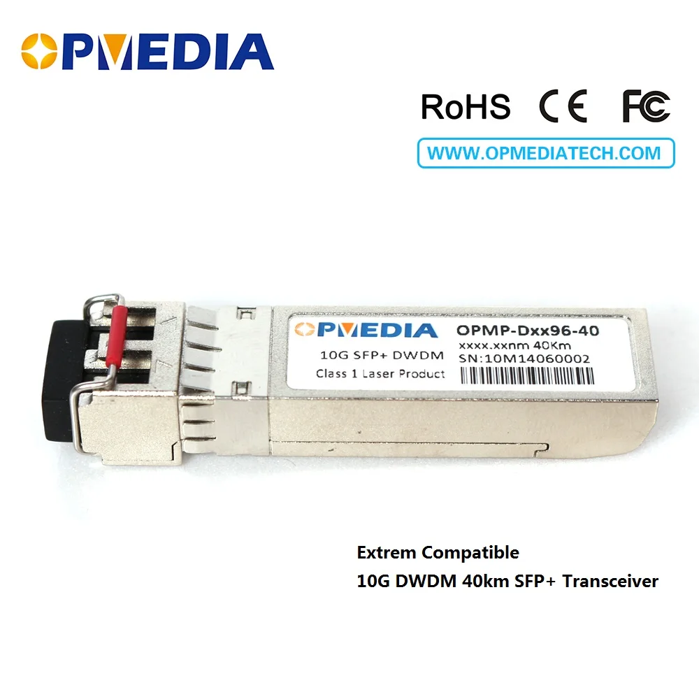 

Compatible with Extrem 10GBASE-DWDM SFP+ transceiver,10G 40KM C-BAND 1563.86nm~1528.77nm SFP optical module,with dual LC abd DDM