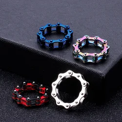 European and American new creative jewelry Personality motorcycle men's chain ring stainless steel jewelry