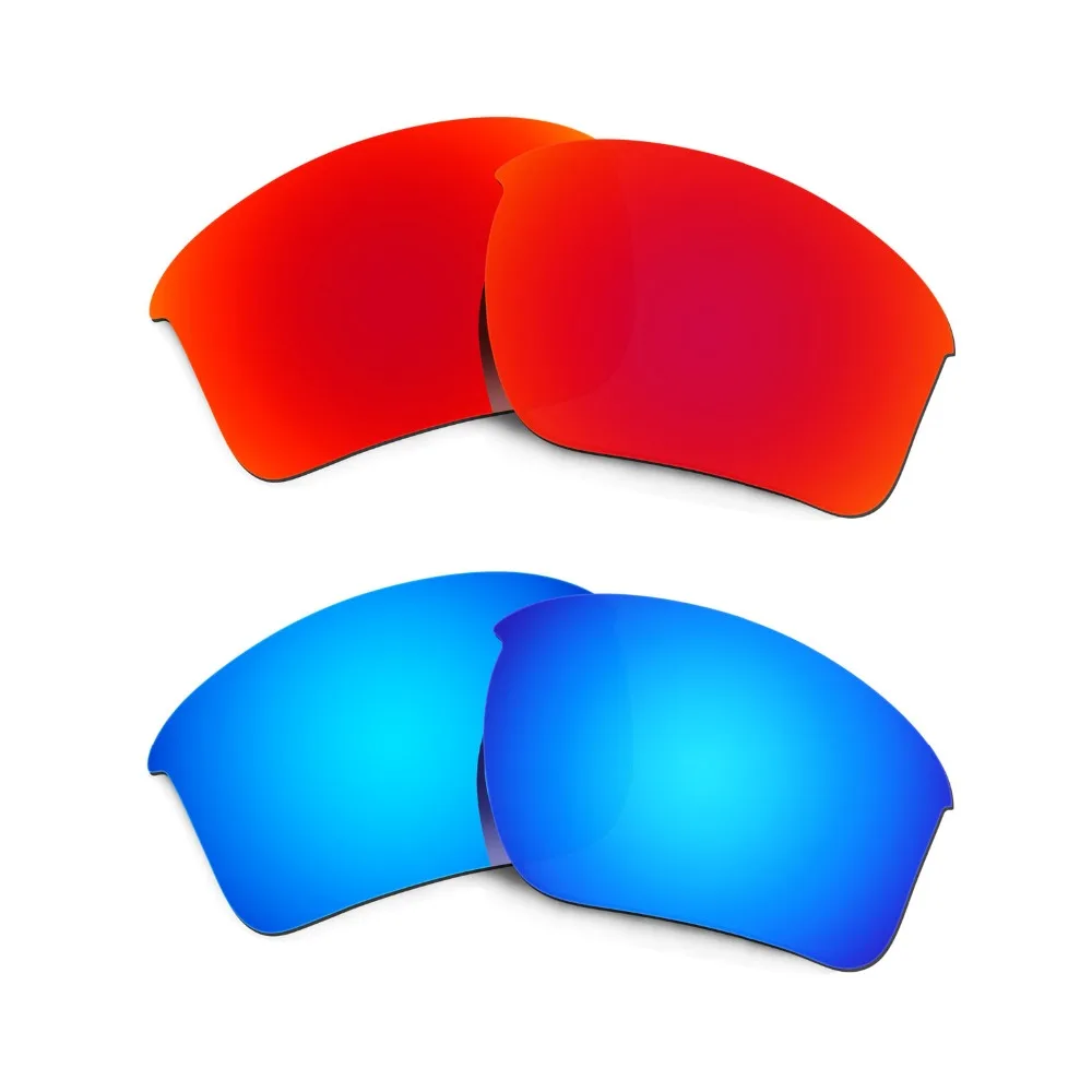 HKUCO For  Half Jacket 2.0 XL Sunglasses 2 Pairs Replacement Lenses Red/Blue Polarized Lenses