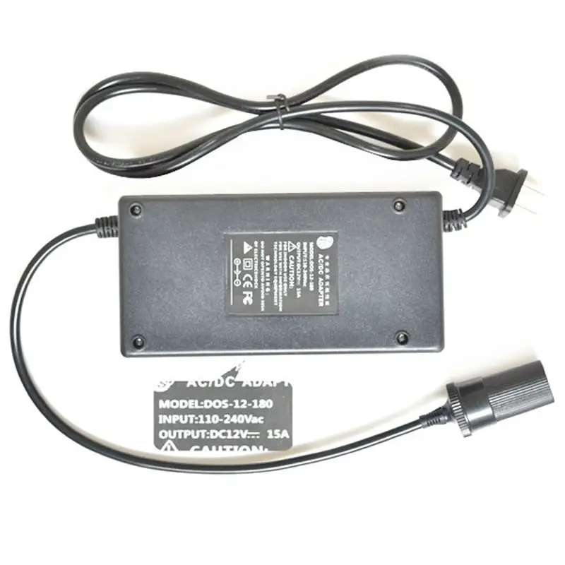 車の電源アダプター,180w,12v,15a,ac 220v(100-250v) 入力,dc12v出力,車の電源,シガレットライター