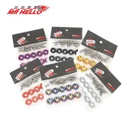 JDM Style Aluminum Fender Washers (10pcs/Pack)  Washers And Bolt Fender Washer License Plate Bolts M6x20