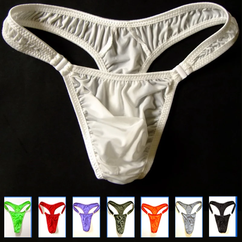 Strings en nylon translucide pour hommes, sous-vêtements sexy, culotte de bikini à boutons, string gay, jocks, tanga, dos en T, taille M, L, XL,