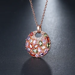 EMMAYA Multi Colors Prongs Setting Cubic Zirconia Necklaces AAA CZ Pendant Necklace Wholesale Price