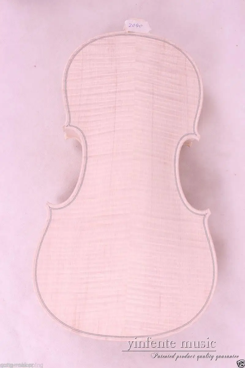 1x White violin unfinished violin Flame maple wood 4/4 High quality New #2040