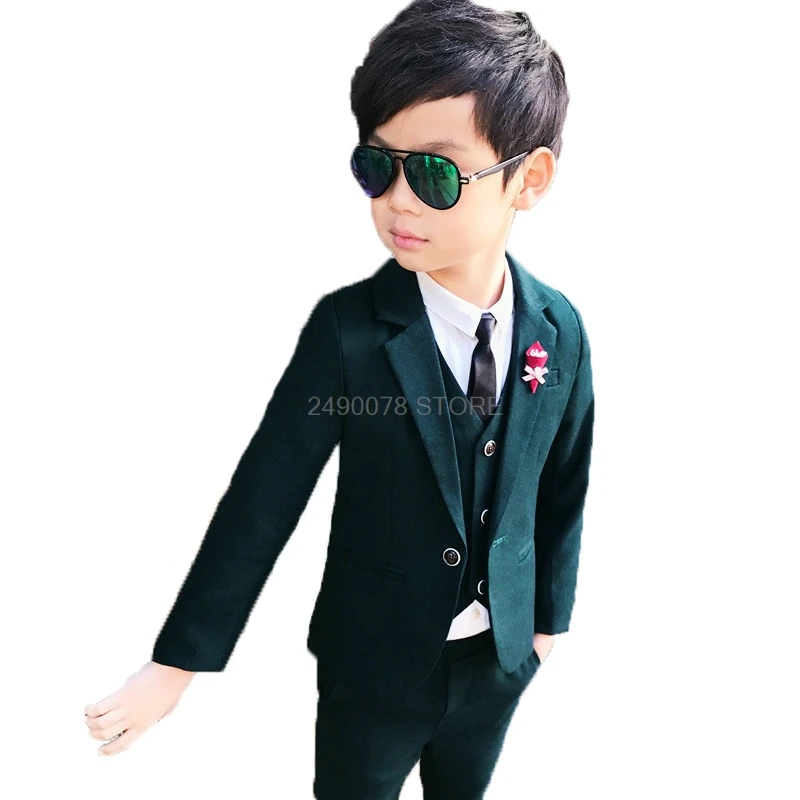 

Flower Boys Wedding Suit Costume Enfant Mariage Kids Blazer Vest Pants 3PCS Jogging Children Piano Birthday Dance Clothing Set