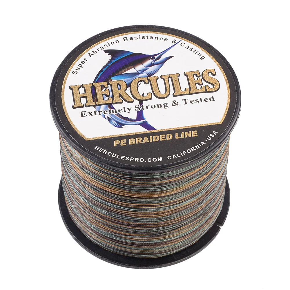 Hercules-linha de pesca trançada pe 10-300lb, 100m, 300m, 500m, 1000m, linha de água salgada, 4 vertentes