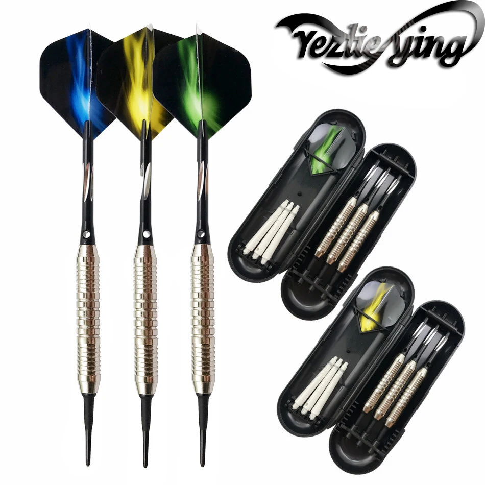 3 color 3 PCS Sets/Set of Darts Professional 18 Grams Soft Darts Aluminum Alloy Axis Electronic Soft Head Tips Darts Competition