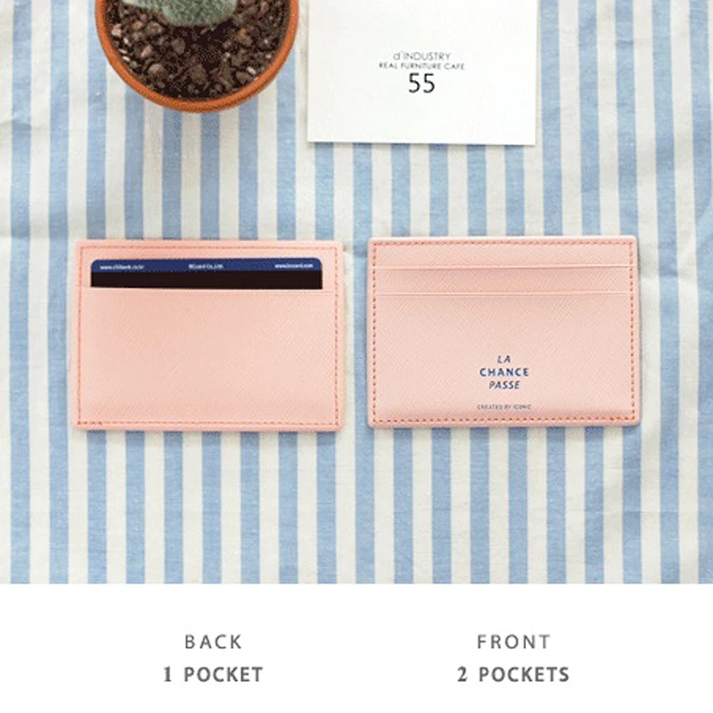 PULUE Small Mini Leather Bank Credit Business ID Card Holder Thin Wallet Case for Men Women New Three Pockets Bus Card Bag Purse