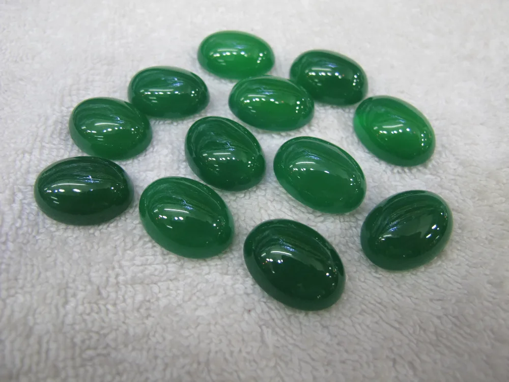 Wholesale Natural Green Agate Carnelian Bead Cabochon 15x20mm Oval Gem Stone Cabochon 20pcs/lot