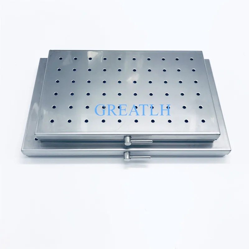 Autoclavable tray stainless steel sterilization case disinfection box Silicone mat sterilize instrument holder Surgical tools