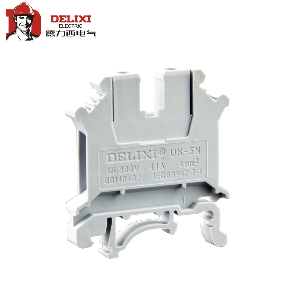 Original DELIXI UK5N Electrical Conductor Terminal Block Connector UK-5N