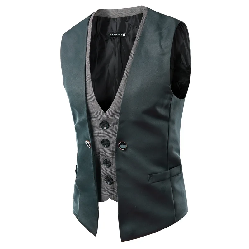 Men\'s Clothing 2024 Korean Slim Fit Double Breasted Suits Vest Man England Gentle Contrast Waistcoat Mens Tops Gifts