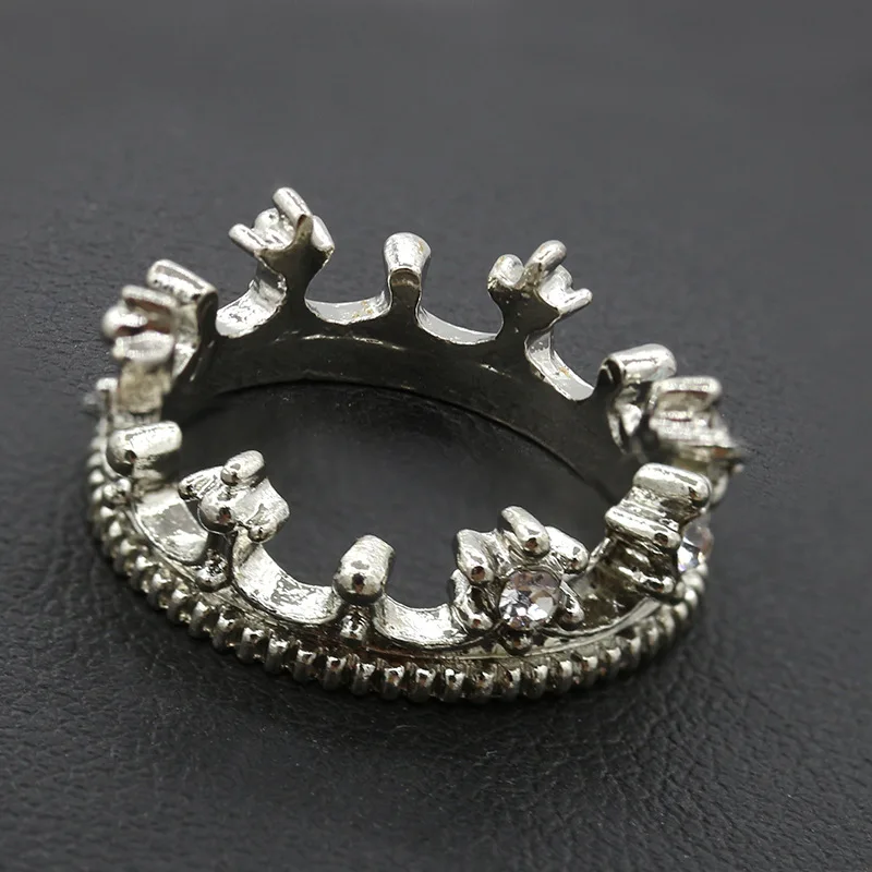 Sweet Crown Cute Princess Ring Golden Silver Plated Fashion Rings For  Women