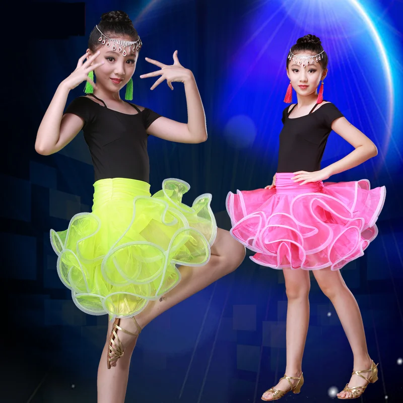 

2021 Children Ballet Dance Dress For Girls Cha-Cha Kid Competition Latin Dress Dancing Girl Ballet Dancewear Kid Latin Costume