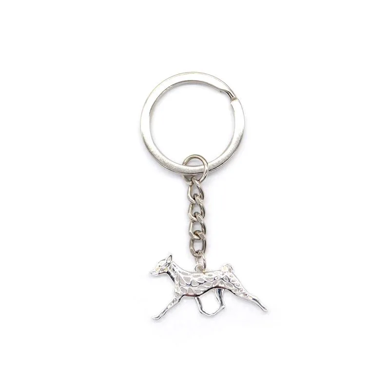 Lovers\' Alloy Pet Dog Key Chains Women\'s Basenji Movement Key Chains