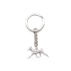 Lovers' Alloy Pet Dog Key Chains Women's Basenji Movement Key Chains