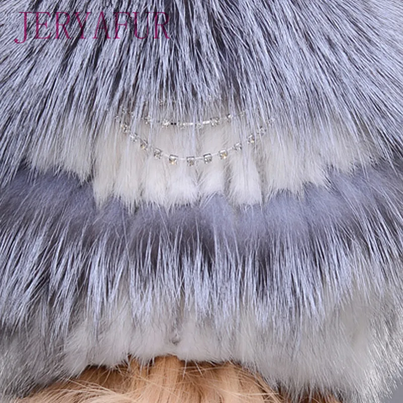 Women New Winter Fur Cap Hooded Head Genuine Mink Fur Hat and Silver Fox Fur Floral Design Hat High Quality Fur Fashion Hat