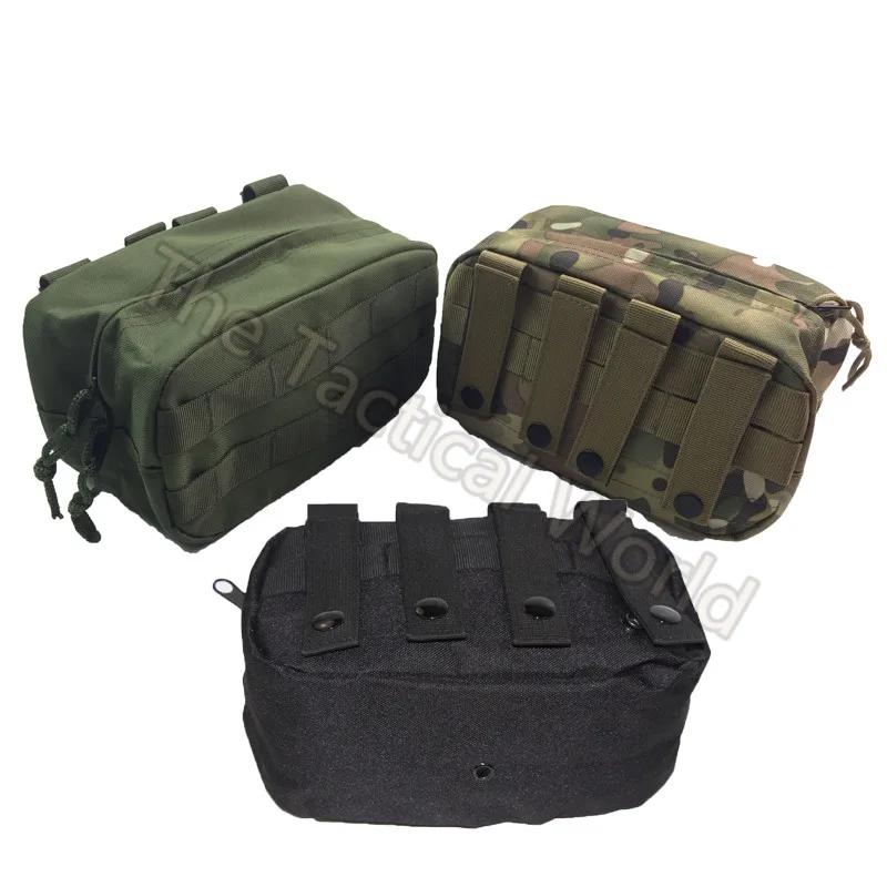 Outdoor Tactical Horizontal Molle Pouch Waist Tactical Emergency Survival pockets Recovery Camping Multicam Airsoft Tool pouch