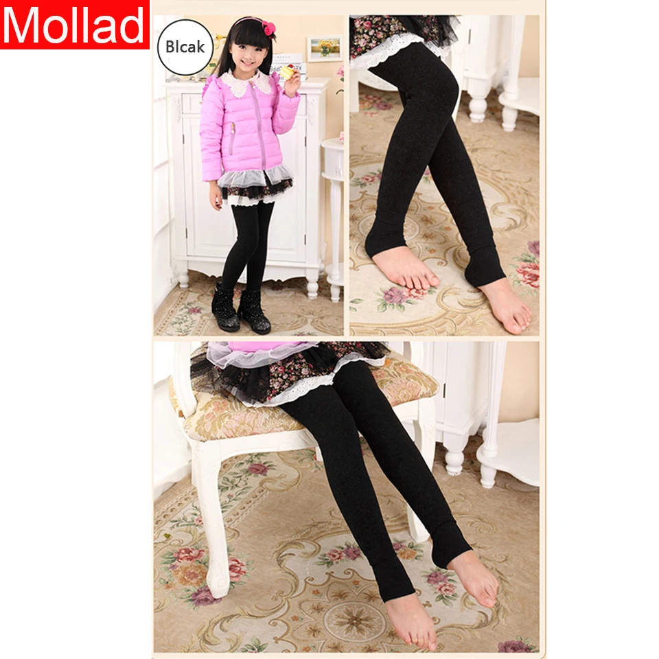 mollad 2019 Winter Cashmere Girls Leggings  Thick Thermal Kids legging Warm fleece kids leggings