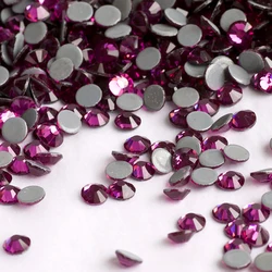 YANRUO 2058HF SS4-SS30 Fuchsia Flat Back Stones Hotfix Crystals Strass Hot Fix Rhinestones For Shoes Accessories