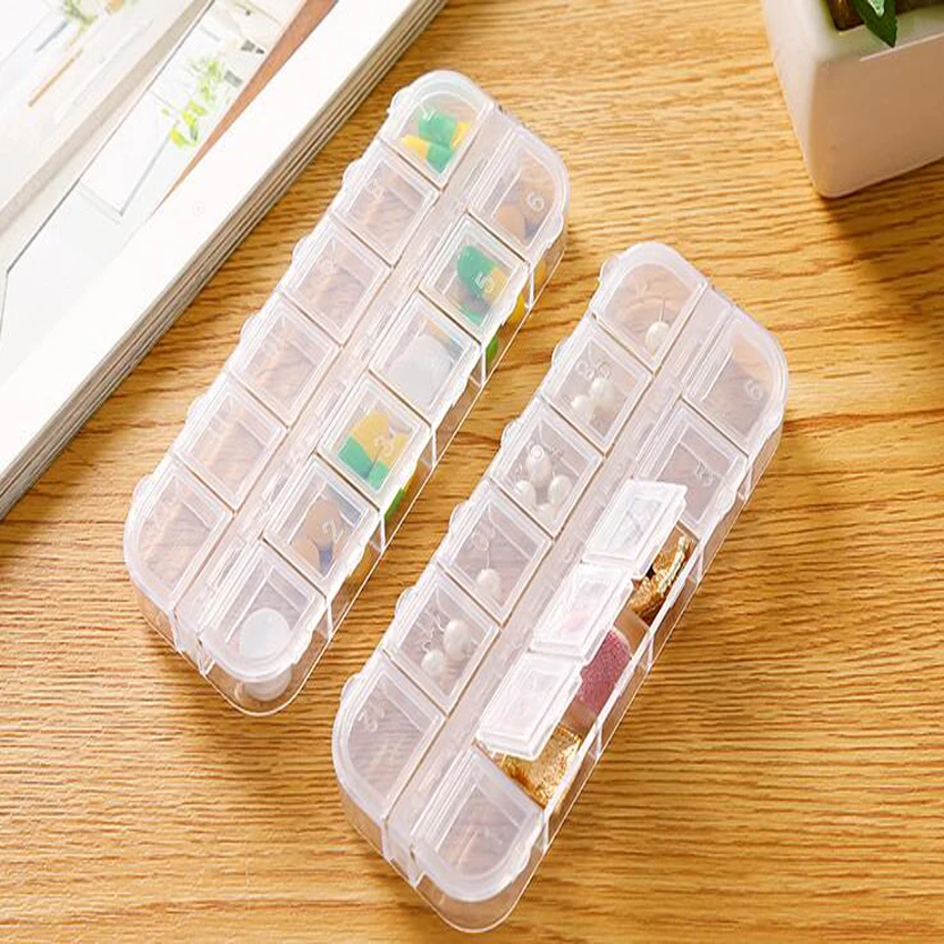 1PC New 12 Slots Cells Portable Jewelry Tool Box with number Container Ring Electronic Parts Screw Beads Component Storage Box