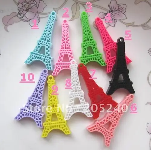 10pcs Mixed  Resin Eiffel Tower  Cabochons Flatback Crafts  for Jewelry Diy Making