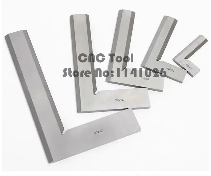 Silver Tone Stainless Steel 1PCS 63*40  80*50  100*63  125*80  160*100 200*125 250*160mm Bladed 90 Degree Angle Try Square Ruler